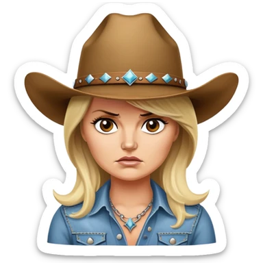 Angry Miranda lambert in a cowgirl hat  sticker