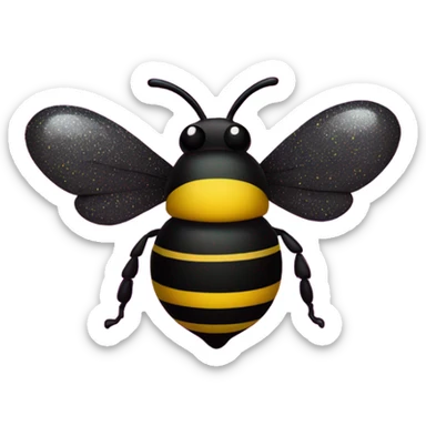 Hot pink and black bumble bee with glitter sticker