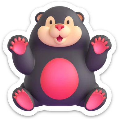 cute mole with large paws sticker