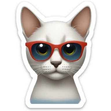 Cat with sunglasses sticker