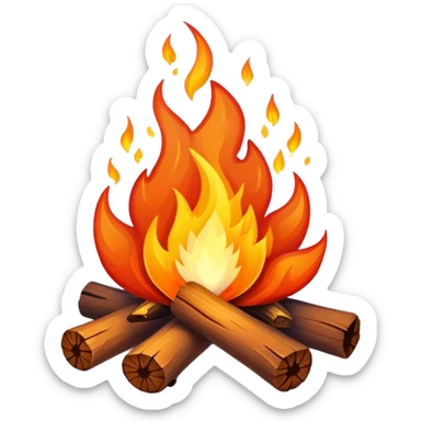 campfire with sparks sticker