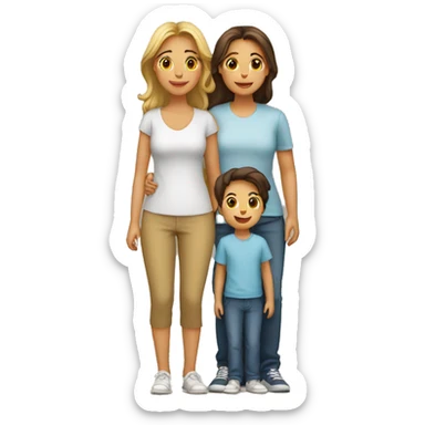 Familia de 6 personas 3 hijas y un hijo sticker