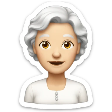 old white lady with brown hair sticker