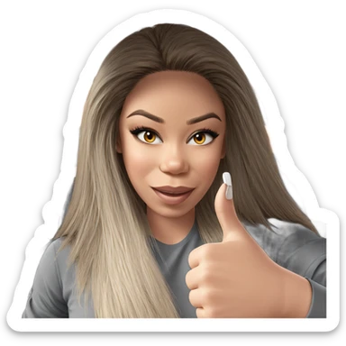 girl giving thumbs up in car sticker