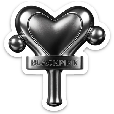 BLACKPINK-inspired object, black and pink colors, shiny and futuristic look, Chrome style sticker
