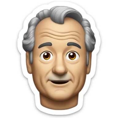 Bill murray with black hair sticker