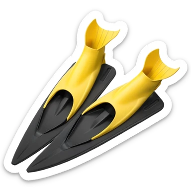  diving fins  yellow sticker