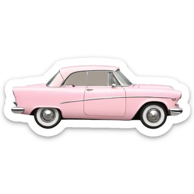 Pastel pink vintage car sticker