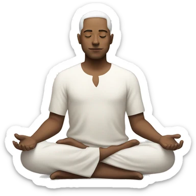 white man meditating sticker