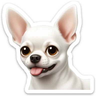 White fat chihuahua dog cute  sticker