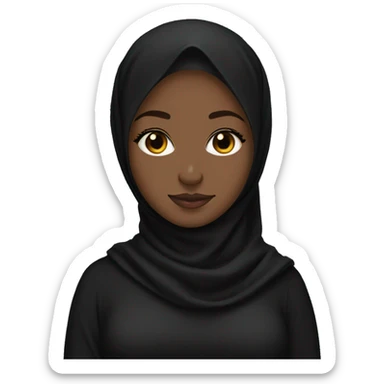 Black Hijabi wearing abaya sticker