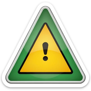 danger green triangle sign sticker