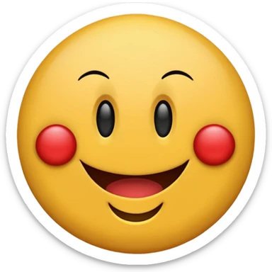 Smiley rond  qui rougis  parce qu’il est timide  sticker