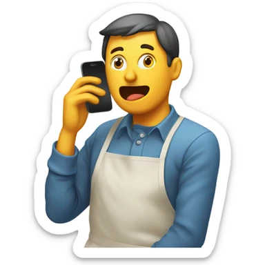 person facepalming wearing apron because ads are popping up on their phone sticker