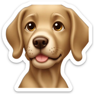 Blonde girl brown eyes with chocolate puppie labrador sticker