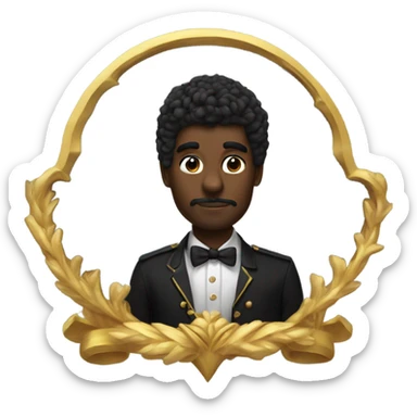 Corazon negro rodeado de ramas con estilo imperial sticker