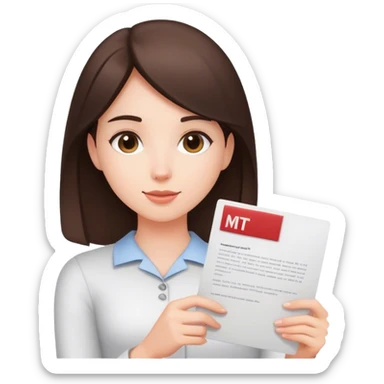 A brunette girl graduates with an MIT acceptance letter. sticker