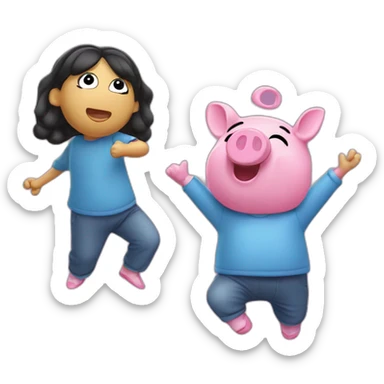 Pepa pig dab sticker