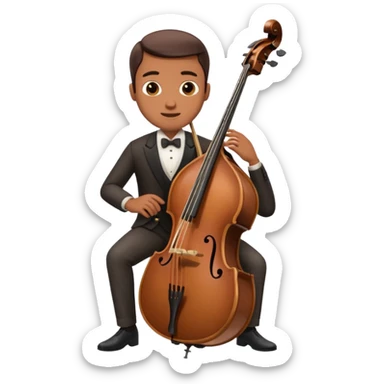 double bass player sticker