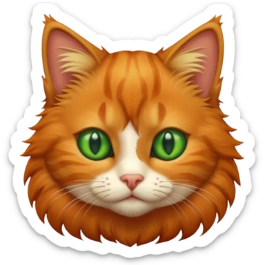 A high-resolution photo-realistic digital illustration of a solid ginger tabby cat kitten sticker