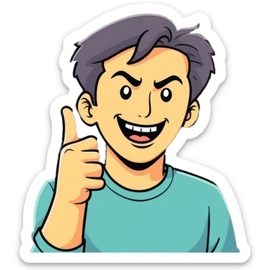 angry guy joking himself sticker