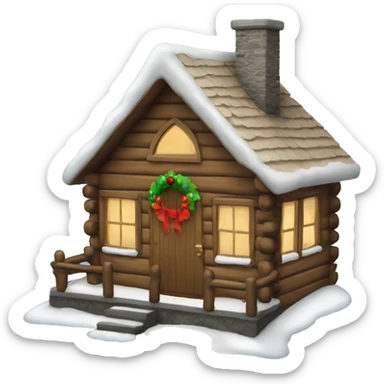 christmas cabin sticker