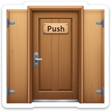 Door with a sign push sticker