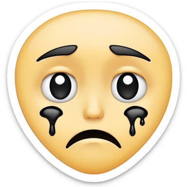 Heart broken black hearts sad face sticker