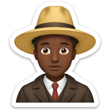 A black man with a huge hat  sticker