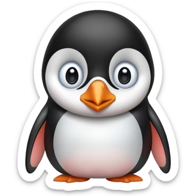 Sad emoji penguin begging giant lovely eyes cute sticker