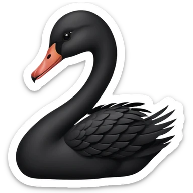 Black swan facing left sticker