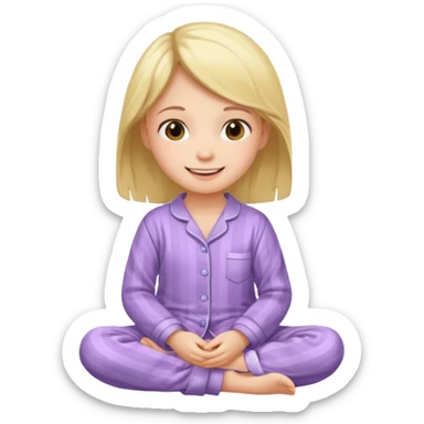 girl kid wearing pyjama sitting sticker