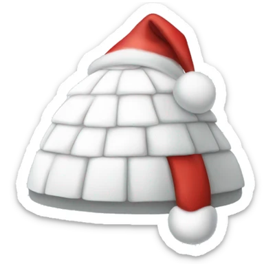 igloo xmas santa hat sticker