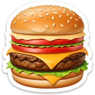 burger with meat as buns and cheese as the patty sticker