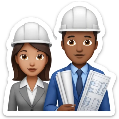 Woman and man architects sticker
