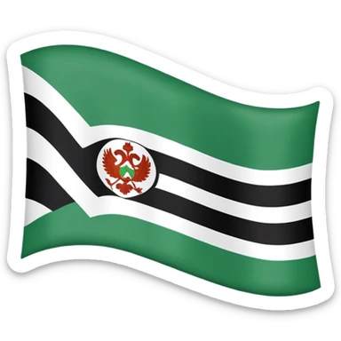 Make the flag of the Ural Republic, white, green, black sticker