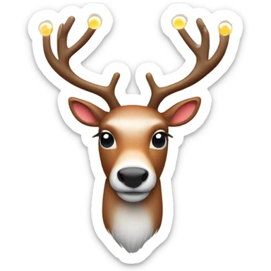 Reindeer with lights on the antlers sticker