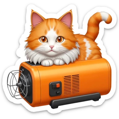 The cat uses a generato sticker