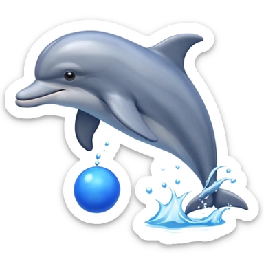 Dolphin jumping with ball sticker