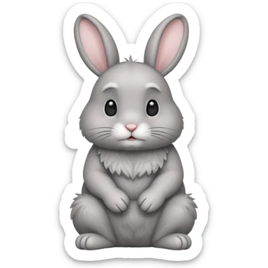 Gray rabbit sticker