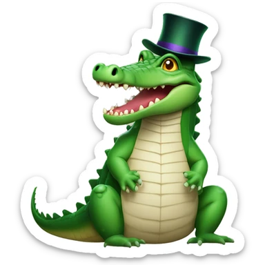A crocodile with a magician hat sticker