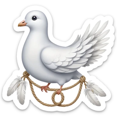 Dove tied with a rope sticker