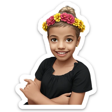 girl with flower crown outdoors sticker