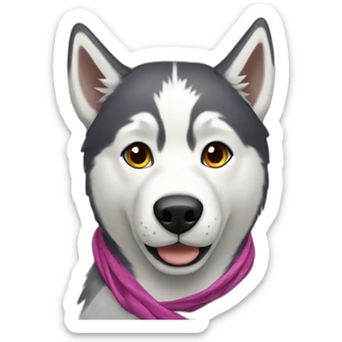 a husky with a foulard on his head sticker
