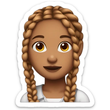 cute spicy girl with braids sticker