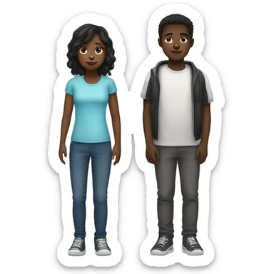  4 Siblings. 3 male. 1 female. The girls are all tall 1 girl is dark skin and the other 3 boys taller and dark skin sticker