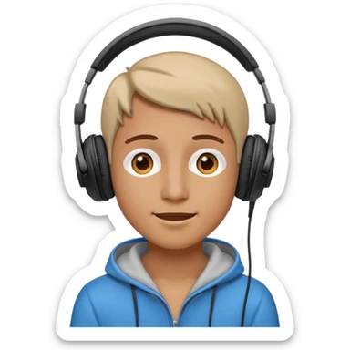 listening to music with headphones sticker
