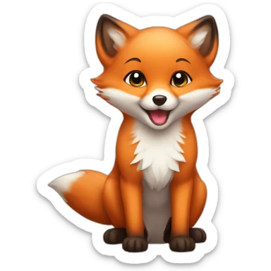Cute baby fox sticker