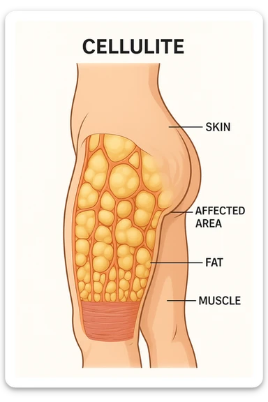 Donna vista anatomicamente con cellulite sticker
