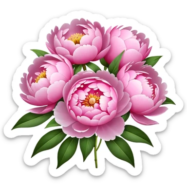 elegant bouquet of pink peonies sticker